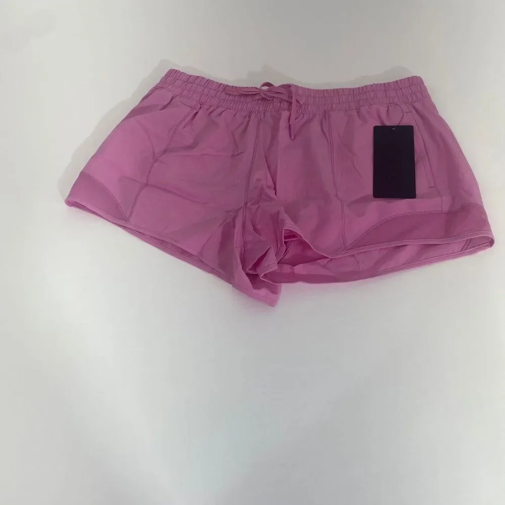 90 Degree Women's Pink Lavender Running‎ Short with Built-In Briefs Gym Sz M New